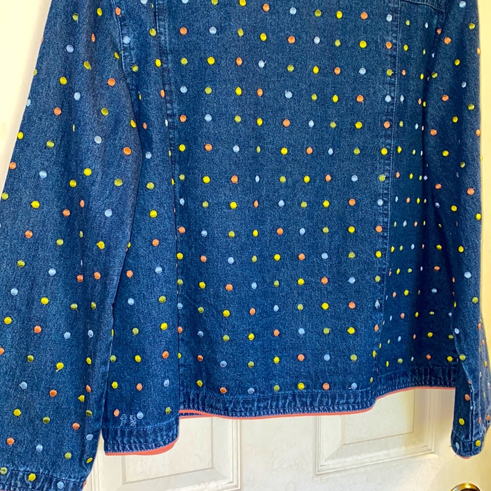 Sara Studio Blue Jean Jacket SZ M Button down two small pockets. - Picture 9 of 10